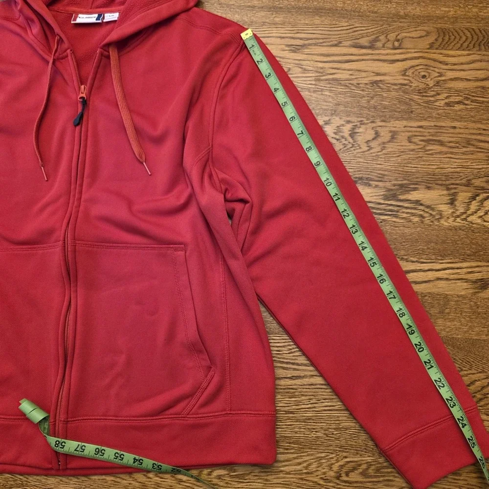 Full Zip Large‎ Unisex Hoodie Solid Red Athletic Casual Activewear Clique